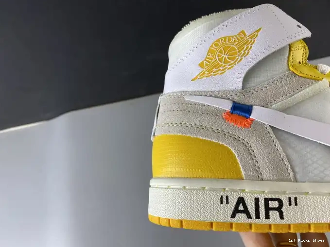 1st Kicks 1 AQ0818-149 Air Jordan x Off-White Powder Yellow-Cone NRG Dark White 0524